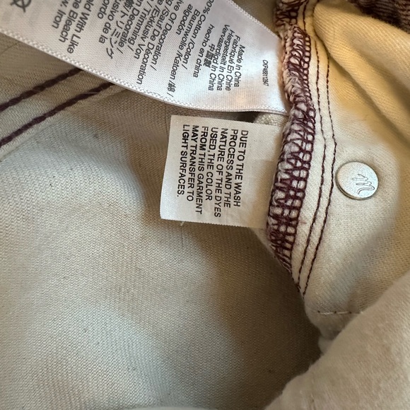 Madewell Perfect Vintage Straight Leg Cabernet Plaid Jeans - Picture 7 of 10